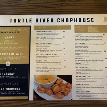 Turtle River Chophouse - Menu page one - Steakhouses Near Me - Bemidji, Minnesota Turtle River Chophouse - Menu page one - Steakhouses Near Me - Bemidji, Minnesota
