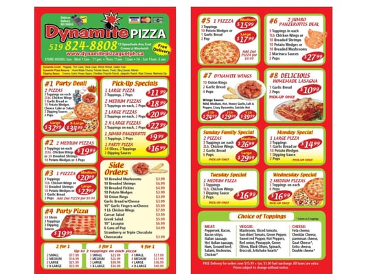 Menu photo 3 Dynamite Pizza Guelph, ON