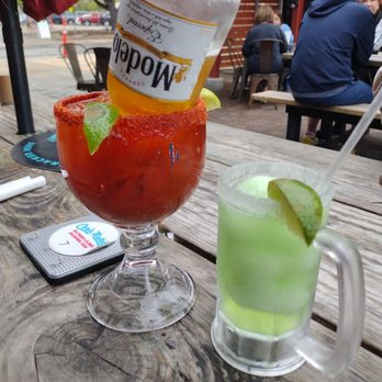 Chris Madrid's - Lime margarita and a Modelo michelada. - Burgers Near Me - San Antonio, Texas Chris Madrid's - Lime margarita and a Modelo michelada. - Burgers Near Me - San Antonio, Texas