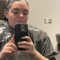 My hair while my color was processing.