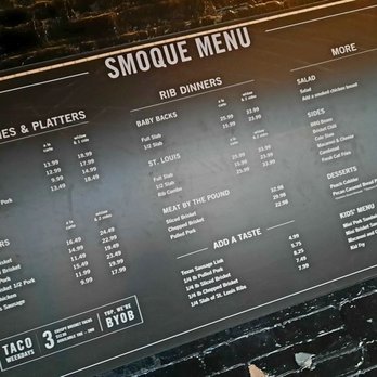 Smoque BBQ - Menu - Barbeque Near Me - Chicago, Illinois Smoque BBQ - Menu - Barbeque Near Me - Chicago, Illinois