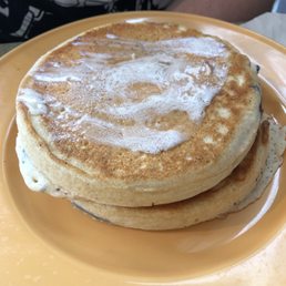 Pancakes - super thick and fluffy  Blue berries inside and topped with lemons curd is the best!!!