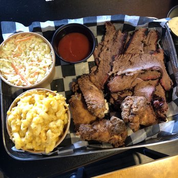 The Pit Stop - 2 meat (brisket + wings) and 2 sides (coleslaw and mac) combo - Barbeque Near Me - Sterling, Virginia The Pit Stop - 2 meat (brisket + wings) and 2 sides (coleslaw and mac) combo - Barbeque Near Me - Sterling, Virginia