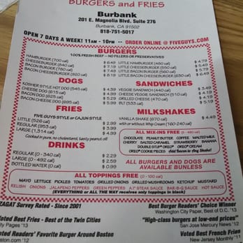 Five Guys - Menu - Burgers Near Me - Burbank, California Five Guys - Menu - Burgers Near Me - Burbank, California