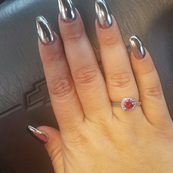 Five Star Nail & Spa - Coffin style with chrome finish nails by Heidi. Go see her for a full set you won't regret it. - Nail Salons Near Me - Hesperia, California Five Star Nail & Spa - Coffin style with chrome finish nails by Heidi. Go see her for a full set you won't regret it. - Nail Salons Near Me - Hesperia, California