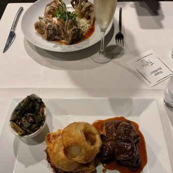Frog Hollow Tavern - Braised Berkshire Pork Shoulder Soft shell crab - Wine Bars Near Me - Augusta, Georgia