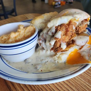 Big Bear Biscuits - Chicken biscuit with pimento cheese grits - Breakfast & Brunch Near Me - Indianapolis, Indiana