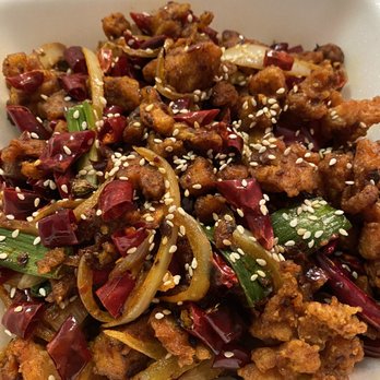 Wula Buhuan - 3. Spicy Chicken Cubes ..this time topped with sesame seeds! Best spicy chicken! Hope to see this quality in all my future orders. - Szechuan Near Me - Houston, Texas Wula Buhuan - 3. Spicy Chicken Cubes ..this time topped with sesame seeds! Best spicy chicken! Hope to see this quality in all my future orders. - Szechuan Near Me - Houston, Texas