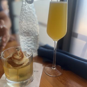Yolked Kitchen - Brown butter whisky cocktail w mini pancakes. Og mimosa. - Breakfast & Brunch Near Me - Clovis, California