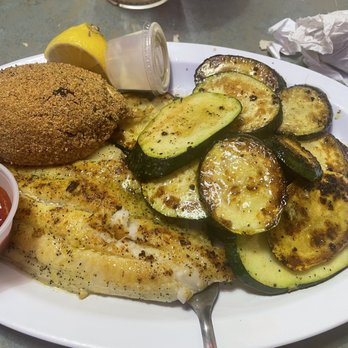 Texas Pit Oyster Bar - Combo Plate w/ tilapia filet and fried stuffed crab - Seafood Near Me - Fort Worth, Texas Texas Pit Oyster Bar - Combo Plate w/ tilapia filet and fried stuffed crab - Seafood Near Me - Fort Worth, Texas