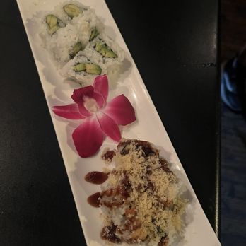 Buddha's Favorite - Half avocado roll half crunchy roll - Sushi Bars Near Me - Newport Beach, California Buddha's Favorite - Half avocado roll half crunchy roll - Sushi Bars Near Me - Newport Beach, California