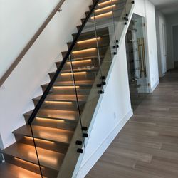 City Glass & Mirror - Glass stair railing installed for a customer