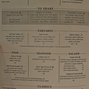 Vargas - Menu - starters - Steakhouses Near Me - Montreal, Quebec Vargas - Menu - starters - Steakhouses Near Me - Montreal, Quebec