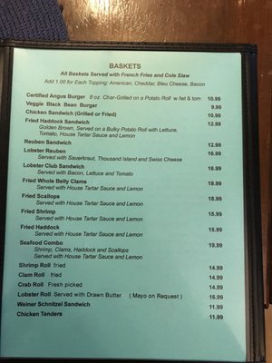 Menu photo 1 The Happy Clam Tenants Harbor, ME