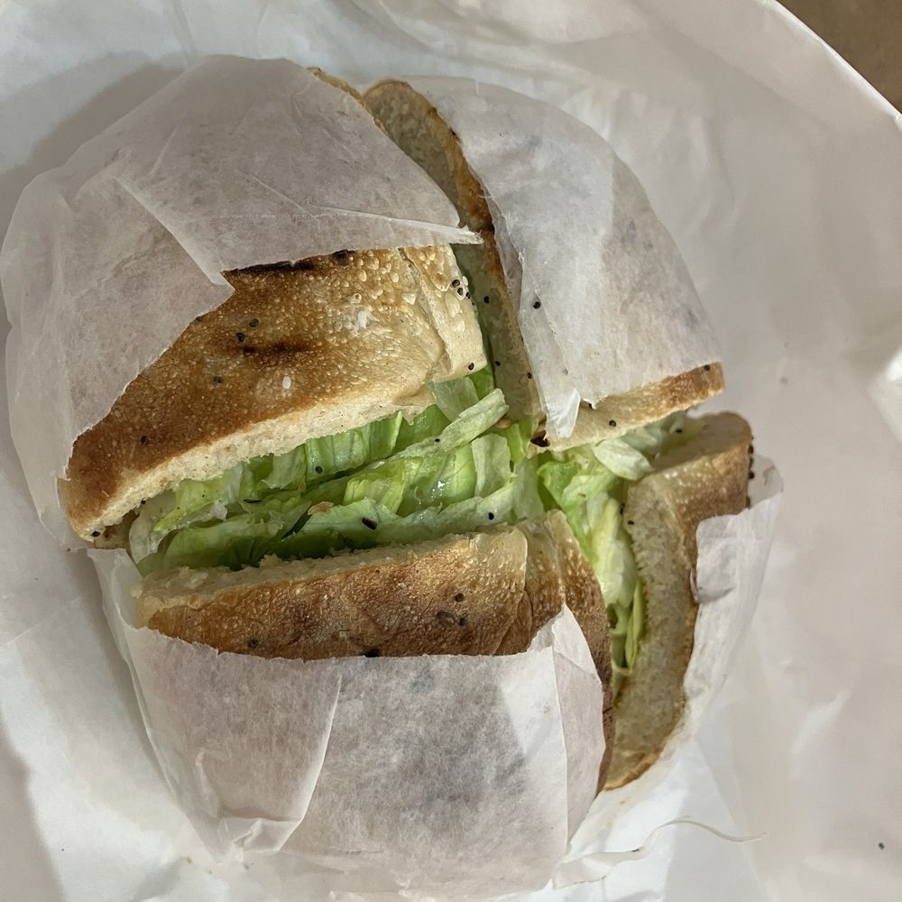 Pick a Bagel - Everything bagel with chicken salad & lettuce - Bagels Near Me - New York, New York Pick a Bagel - Everything bagel with chicken salad & lettuce - Bagels Near Me - New York, New York