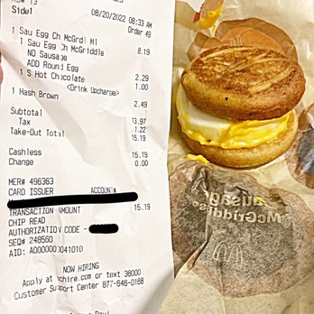 McDonald's - As you can see they charged me for an extra egg while taking away an egg And my hot chocolate was more like hot milk - Fast Food Near Me - San Ramon, California McDonald's - As you can see they charged me for an extra egg while taking away an egg And my hot chocolate was more like hot milk - Fast Food Near Me - San Ramon, California