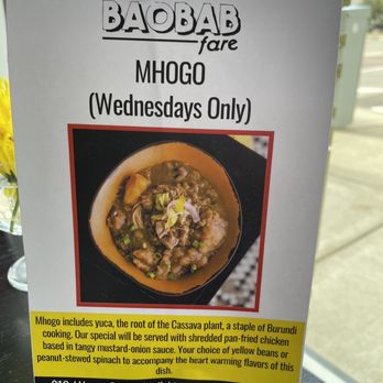Baobab Fare - Mhogo - Wednesday's special (today was its debut) - Coffee & Tea Near Me - Detroit, Michigan Baobab Fare - Mhogo - Wednesday's special (today was its debut) - Coffee & Tea Near Me - Detroit, Michigan