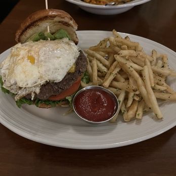The Bourbon Pear - Cheeseburger with eggs - Southern Near Me - Livermore, California The Bourbon Pear - Cheeseburger with eggs - Southern Near Me - Livermore, California