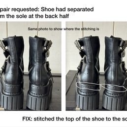 Repair for boots that had separated from the sole Repair for boots that had separated from the sole