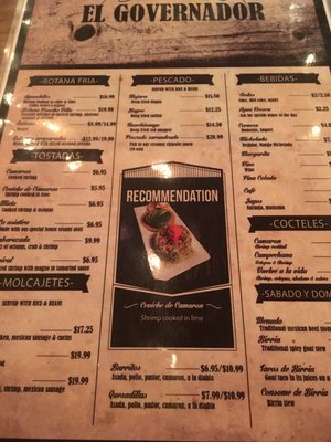 Menu photo 8 Mariscos El Governador Anaheim, CA