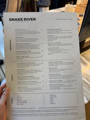 Menu photo 2 Snake River Roasting Company Jackson, WY Menu photo 2 Snake River Roasting Company Jackson, WY