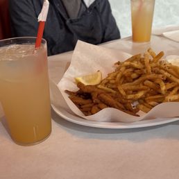 Strawberry lemonade, peach lemonade, fried clam and fries, mango lemonade Strawberry lemonade, peach lemonade, fried clam and fries, mango lemonade
