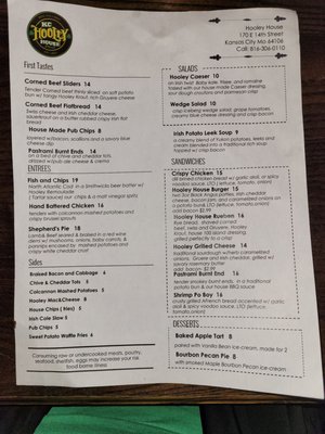 Menu photo 2 KC Hooley House Kansas City, MO Menu photo 2 KC Hooley House Kansas City, MO