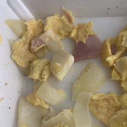 Huge portions of raw onions and an entire clove of garlic in the sad excuse of a Western Omelette! Huge portions of raw onions and an entire clove of garlic in the sad excuse of a Western Omelette!