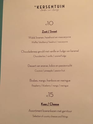 Menu photo 1 De Kersentuin Amsterdam, NH