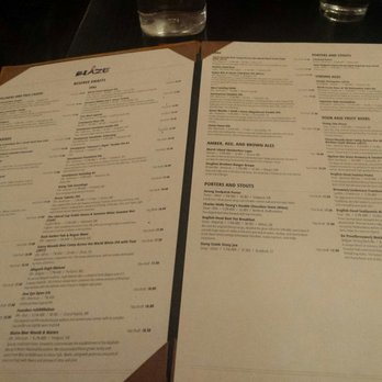 Blaze - Large beer menu with wide selection of types. A lot of local brews and microbrews. Beer is overpriced compared to other places in the area. - Bars Near Me - Bangor, Maine Blaze - Large beer menu with wide selection of types. A lot of local brews and microbrews. Beer is overpriced compared to other places in the area. - Bars Near Me - Bangor, Maine