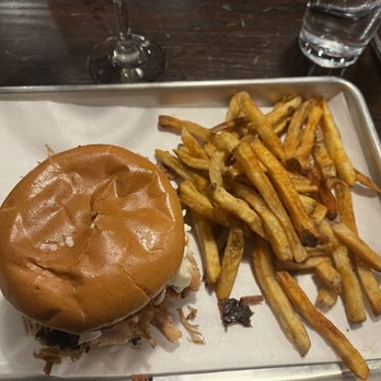 Iron Rail Brewing - The Engineer sandwich and fries. Sandwich dry and fries taste like cardboard. - New American Near Me - Topeka, Kansas