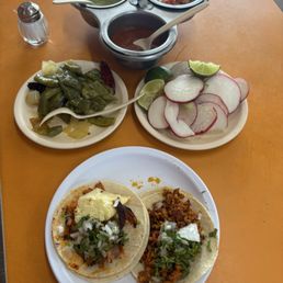 Pastor and chorizo tacos Pastor and chorizo tacos