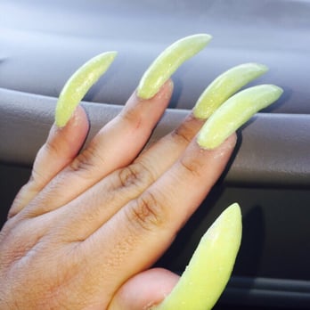 90 Nail-Spa - Long pointed yellow glitter powder - Nail Salons Near Me - Sugar Land, Texas 90 Nail-Spa - Long pointed yellow glitter powder - Nail Salons Near Me - Sugar Land, Texas