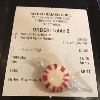 Ko-Ryu Ramen Grill - Thank you, Dine50! - Ramen Near Me - Torrance, California Ko-Ryu Ramen Grill - Thank you, Dine50! - Ramen Near Me - Torrance, California