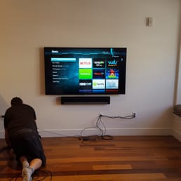 All done! Just need to get a media cabinet to put in front of it. Had 3 HDMI and an ethernet cable pulled through.