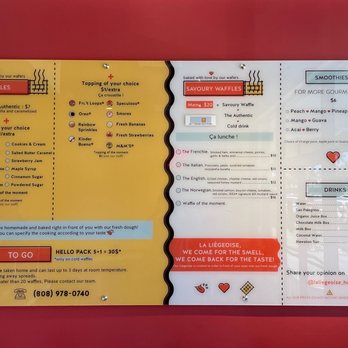 La Liégeoise - Menu - Waffles Near Me - East Honolulu, Hawaii