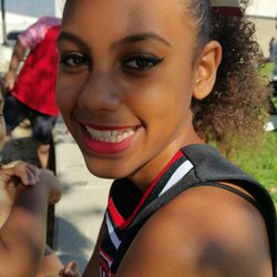 Etiwanda High School - My stunning grand daughter cheering for the Palm Springs Indians today.