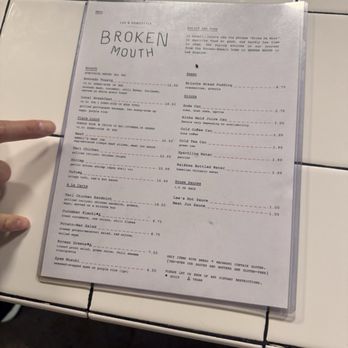 Broken Mouth - Menu 05/2026 - Hawaiian Near Me - Los Angeles, California