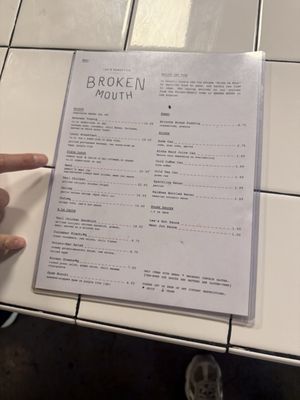 Menu photo 2 Broken Mouth Los Angeles, CA