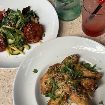Celadon - appetizers: wings and sweet coconut fried prawns - Seafood Near Me - Napa, California Celadon - appetizers: wings and sweet coconut fried prawns - Seafood Near Me - Napa, California
