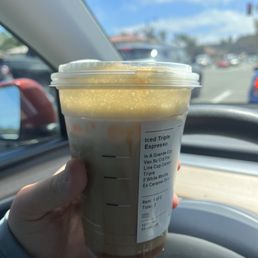 Very thin layer of ice floating at the top due to brewing espresso directly over ice (the lazy way) Very thin layer of ice floating at the top due to brewing espresso directly over ice (the lazy way)