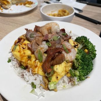 Cafe De Hong Kong - Shrimp, bbq pork and egg on rice - Hong Kong Style Cafe Near Me - Markham, Ontario