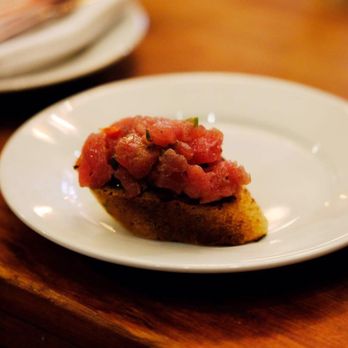 Bin 14 - Here's the tuna tartare, jalapeño scallions capers over crunchy toasted bread ($5) - Wine Bars Near Me - Hoboken, New Jersey Bin 14 - Here's the tuna tartare, jalapeño scallions capers over crunchy toasted bread ($5) - Wine Bars Near Me - Hoboken, New Jersey