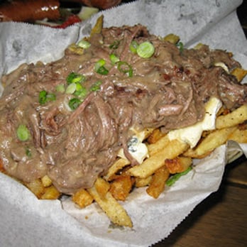 Biergarten - Poutine (cambozola and short rib on top of fries) - Gastropubs Near Me - Los Angeles, California Biergarten - Poutine (cambozola and short rib on top of fries) - Gastropubs Near Me - Los Angeles, California