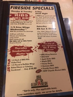 Menu photo 2 Allan's Fireside Grill Saugeen Shores, ON Menu photo 2 Allan's Fireside Grill Saugeen Shores, ON