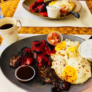 Uncle Mike's Place - Tocino & skirt steak combo with sunny side up & garlic rice - Breakfast & Brunch Near Me - Chicago, Illinois Uncle Mike's Place - Tocino & skirt steak combo with sunny side up & garlic rice - Breakfast & Brunch Near Me - Chicago, Illinois