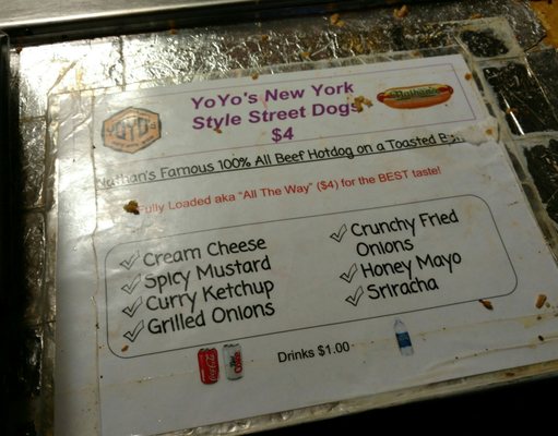 Menu photo 2 Yoyo's Hot Dog Houston, TX Menu photo 2 Yoyo's Hot Dog Houston, TX