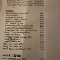 The Magdalen Arms - Drink menu