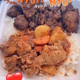 Adobo chicken and chicken afritada with rice Adobo chicken and chicken afritada with rice