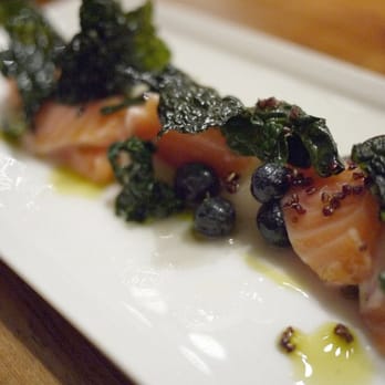 Uchiko Austin - yokai berry - atlantic salmon, dinosaur kale, asian pear, yuzu - Sushi Bars Near Me - Austin, Texas Uchiko Austin - yokai berry - atlantic salmon, dinosaur kale, asian pear, yuzu - Sushi Bars Near Me - Austin, Texas